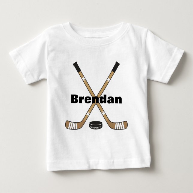 Camiseta De Bebé Hockey Pegatinas para bebés Infante Personalizado (Anverso)