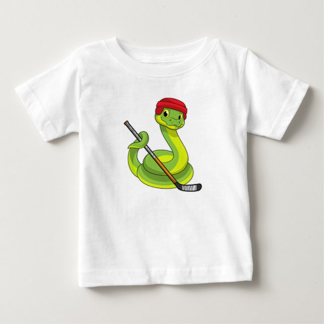 Camiseta De Bebé Hockey sobre hielo con bastón de hockey sobre hiel (Anverso)