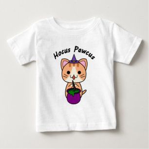 Camiseta De Bebé Hocus Pawcus - Gato Ginger Tabby - Escritura negra