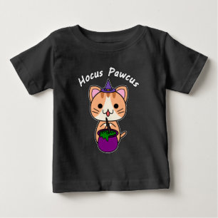 Camiseta De Bebé Hocus Pawcus - Gato Tabby Naranja - Escritura Blan