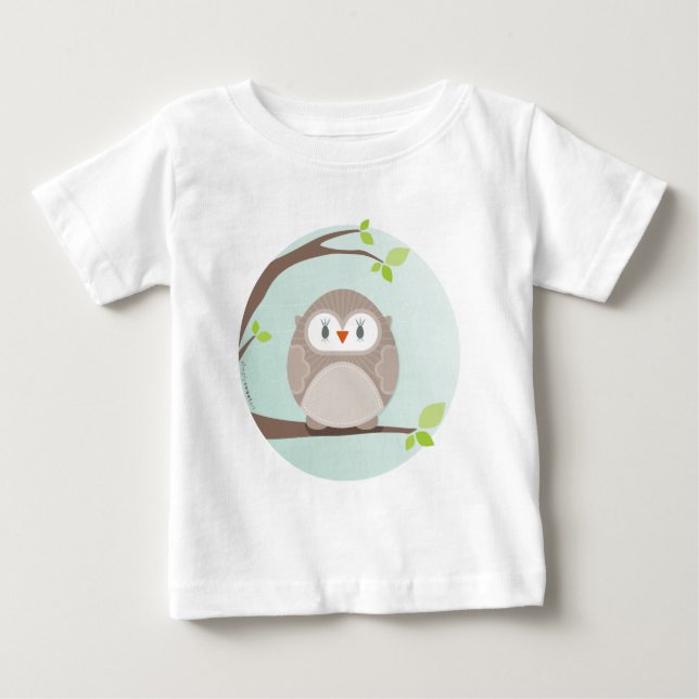 Camiseta De Bebé HOGAR DINERO EN CASA :: Lechuza en un árbol 1 (Anverso)
