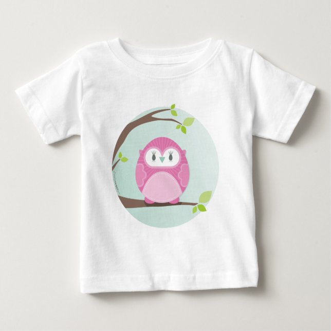 Camiseta De Bebé HOGAR DORMITORIO :: Lechuza en un árbol 3 (Anverso)