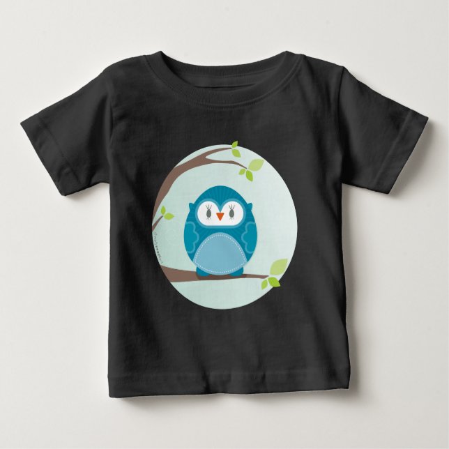 Camiseta De Bebé HOGAR DORMITORIO :: Lechuza en un árbol 5 (Anverso)