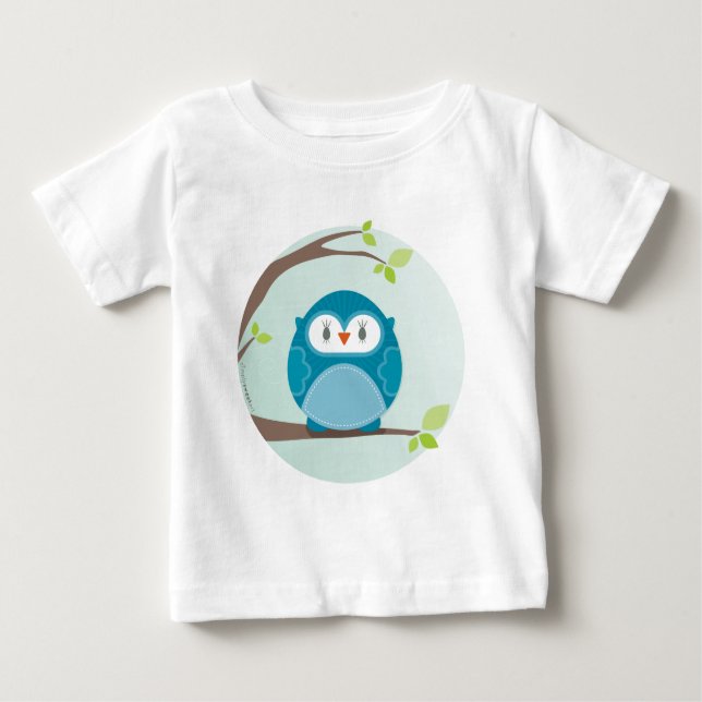 Camiseta De Bebé HOGAR DORMITORIO :: Lechuza en un árbol 5 (Anverso)
