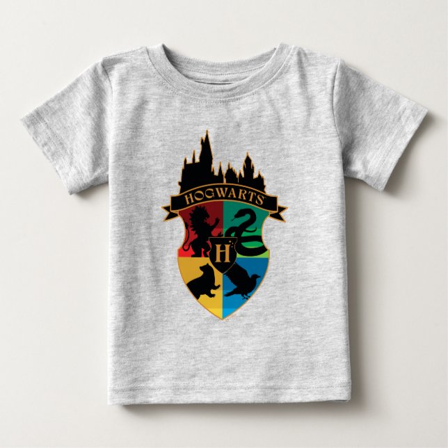 Camiseta De Bebé HOGWARTS™ Castle Crest House Pride Badge (Anverso)