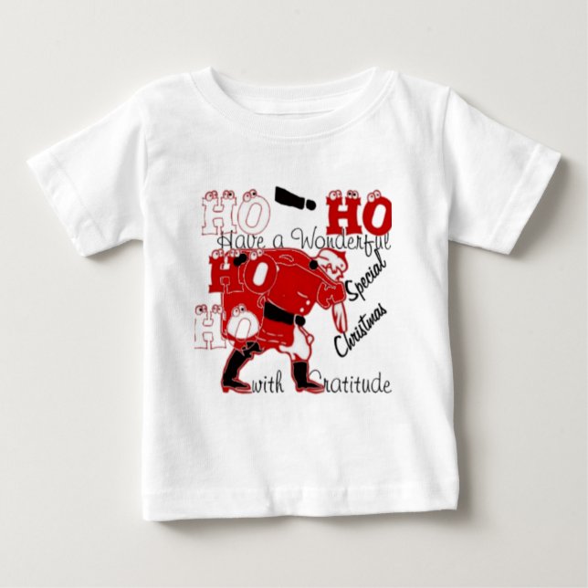 Camiseta De Bebé HOHOHOHO Tiene Navidades maravillosos con gratitud (Anverso)