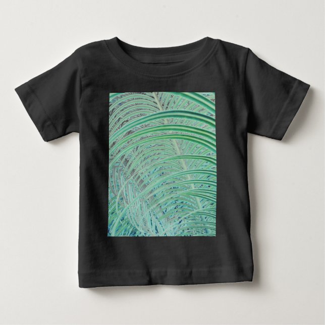 Camiseta De Bebé Hoja de palma de planta verde suave (Anverso)