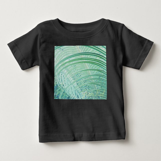 Camiseta De Bebé Hoja de palma de planta verde suave (Anverso)