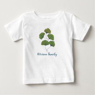 Camiseta De Bebé Hoja tropical con apellido perosnalizado