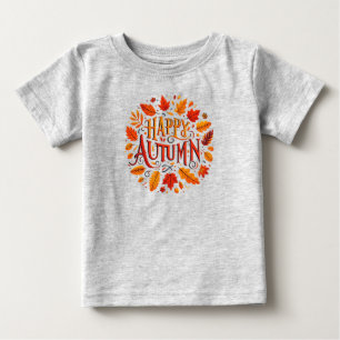 Camiseta De Bebé hojas clásicas y otoño feliz