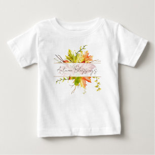 Camiseta De Bebé Hojas de arce de otoño con texto personalizado