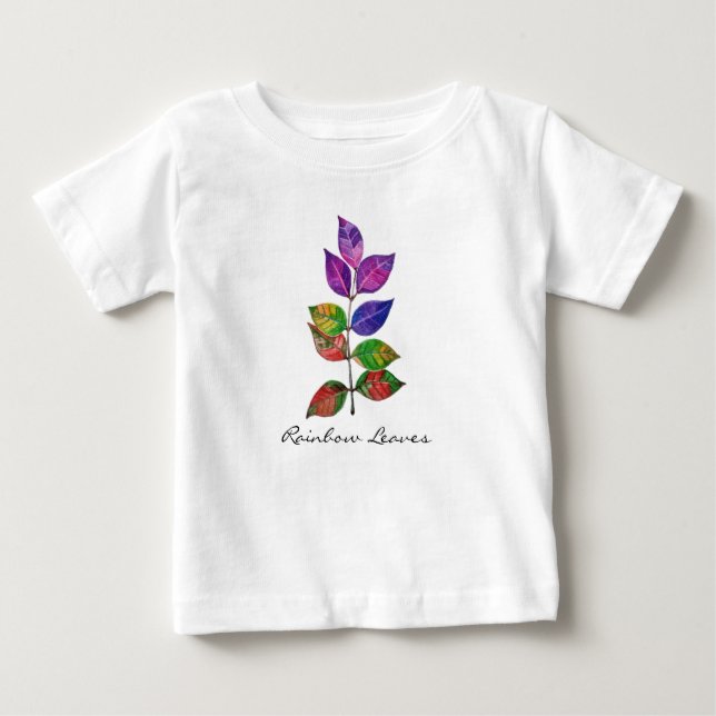 Camiseta De Bebé Hojas de arcoiris acuáticas (Anverso)
