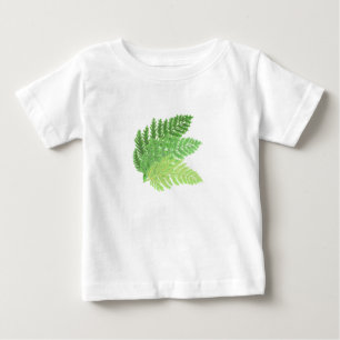Camiseta De Bebé Hojas de helechos verdes forestales de bosques de 
