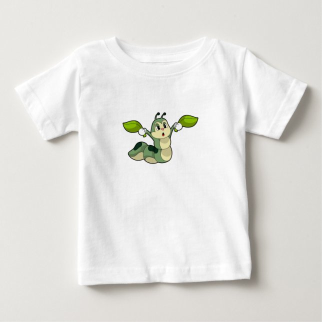 Camiseta De Bebé Hojas de oruga (Anverso)