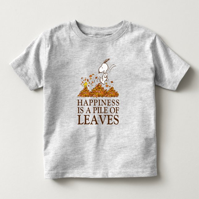 Camiseta De Bebé Hojas de otoño de Snoopy & Woodstock (Anverso)