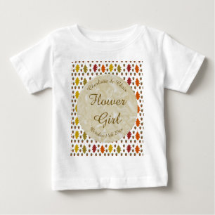Camiseta De Bebé Hojas de roble y maíz Personalizado Boda otoño