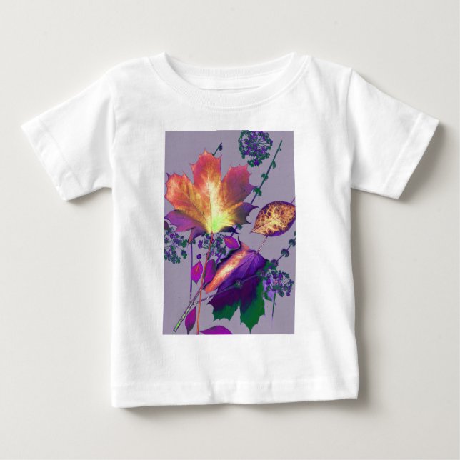 Camiseta De Bebé Hojas otoñales en Lilac (Anverso)