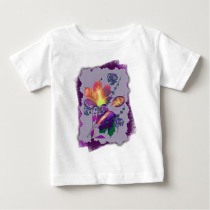 Camiseta De Bebé Hojas otoñales en Lilac con morado