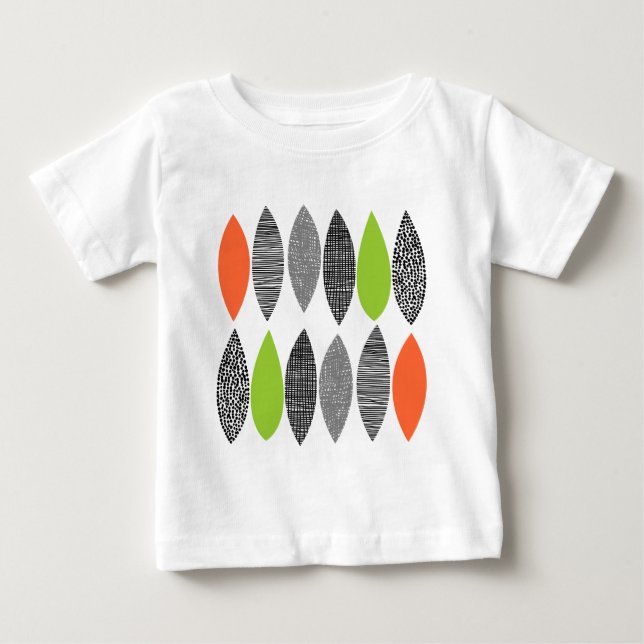 Camiseta De Bebé Hojas texturadas 02 (Anverso)