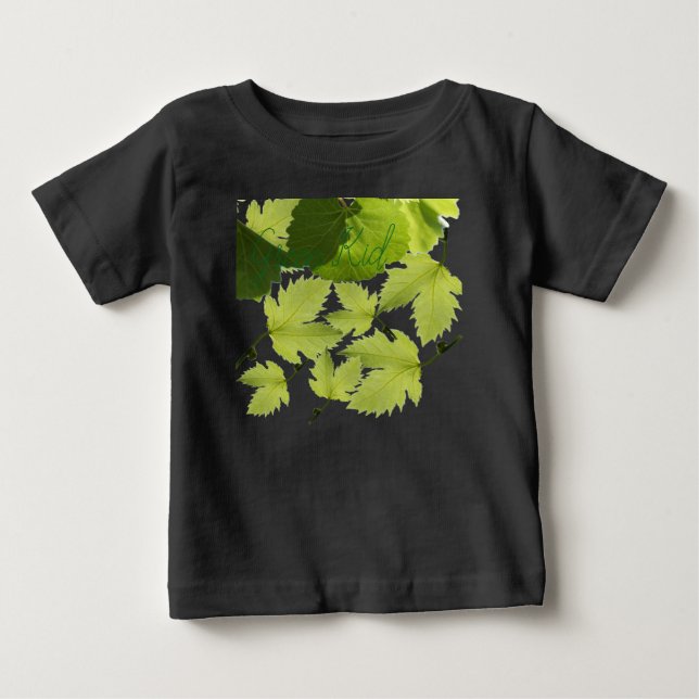 Camiseta De Bebé Hojas verdes de vid de uva (Anverso)