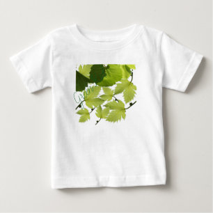 Camiseta De Bebé Hojas verdes de vid de uva