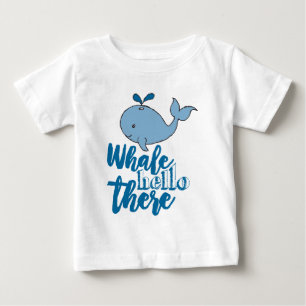 Camiseta De Bebé Hola Ballena Allí Caricatura Ballena Bebé Adorable