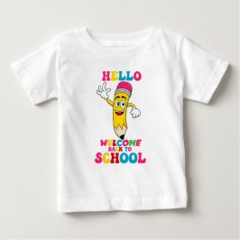 Camiseta De Bebé hola bienvenido de vuelta al colegio 