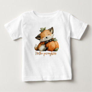 Camiseta De Bebé Hola Calabaza Cute Fox Halloween Diseño