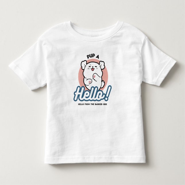 Camiseta De Bebé ¡Hola! - Diseño feliz de Personalizados de perros  (Anverso)