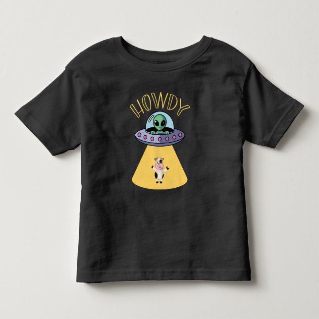 Camiseta De Bebé Hola, Gráfico Divertido de OVNI (Anverso)