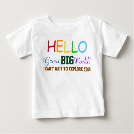 Camiseta De Bebé Hola Gran Gran Gran Mundo Cama Orgánica Bebé