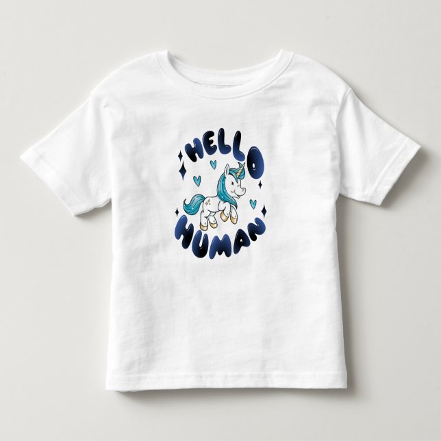 Camiseta De Bebé Hola humana, querida Unicorn (Anverso)