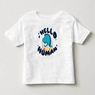Camiseta De Bebé Hola humano divertido Dinosaurio