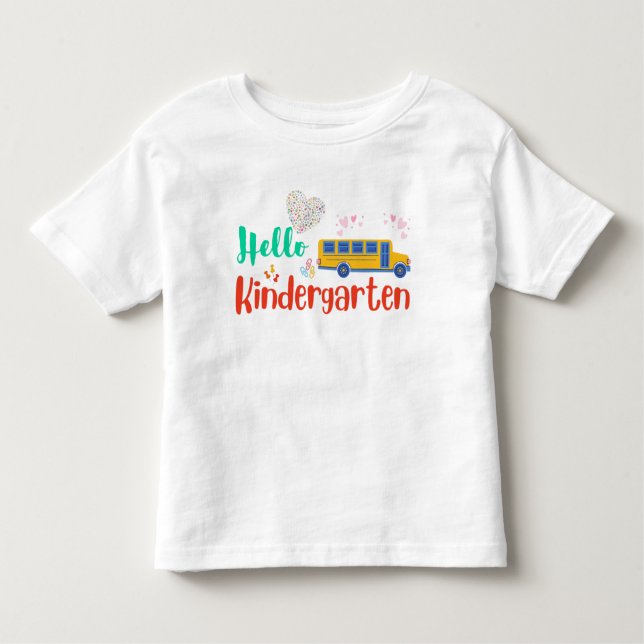Camiseta De Bebé Hola Kindergarten, primer día de escuela (Anverso)