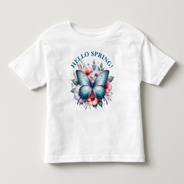 Camiseta De Bebé Hola Mariposa de Primavera-96282 (Anverso)