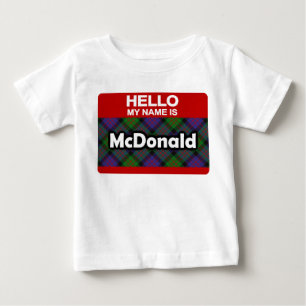 Camiseta De Bebé Hola me llamo McDonald Scottish Clan Tartan