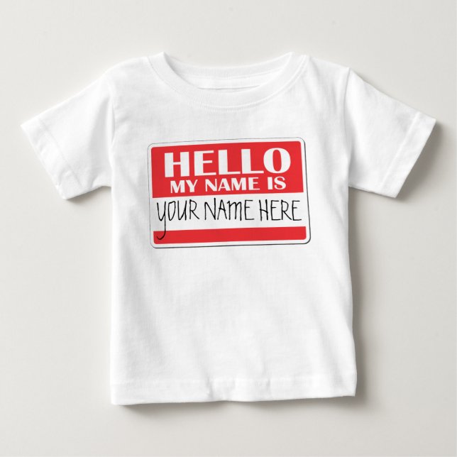 Camiseta De Bebé Hola mi nombre es (Anverso)