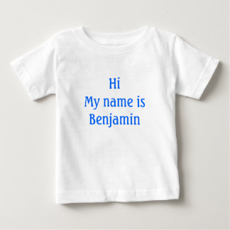 Camiseta De Bebé Hola Mi nombre es Benjamin
