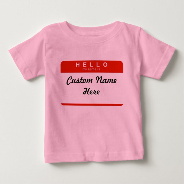Camiseta De Bebé Hola mi nombre es (el personalizado) (Anverso)
