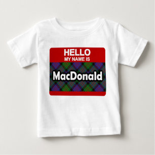 Camiseta De Bebé Hola mi nombre es MacDonald Scottish Clan Tartan