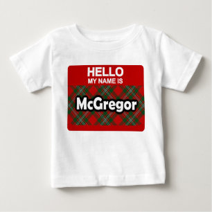 Camiseta De Bebé Hola Mi nombre es McGregor Scottish Clan Tartán