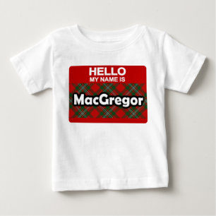Camiseta De Bebé Hola mi nombre es tartán escocés del clan de
