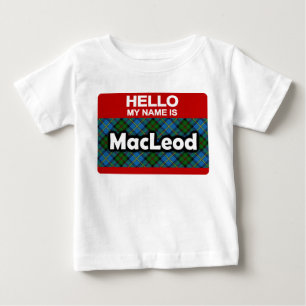 Camiseta De Bebé Hola mi nombre es tartán escocés del clan de