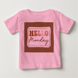 Camiseta De Bebé hola mondayToddler Pink