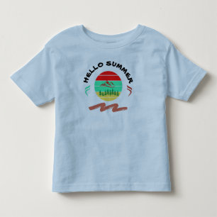 Camiseta De Bebé Hola niño pequeño T-Shirt azul de luz de verano
