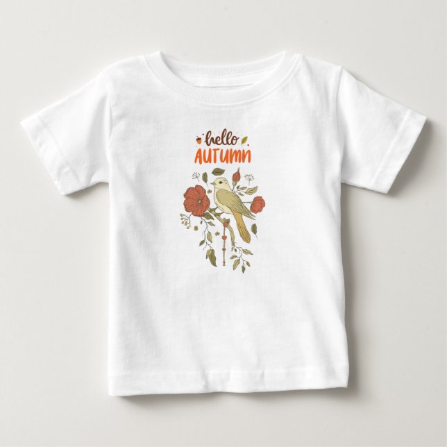 Camiseta De Bebé Hola otoño  (Anverso)