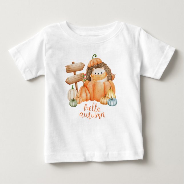 Camiseta De Bebé Hola otoño (Anverso)