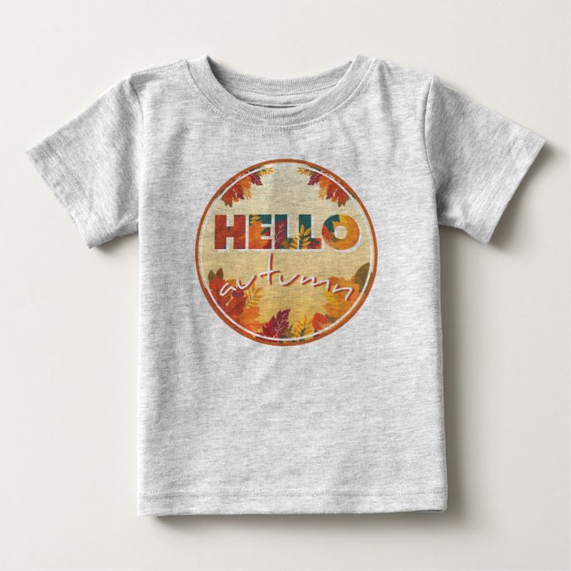 Camiseta De Bebé Hola otoño (Anverso)