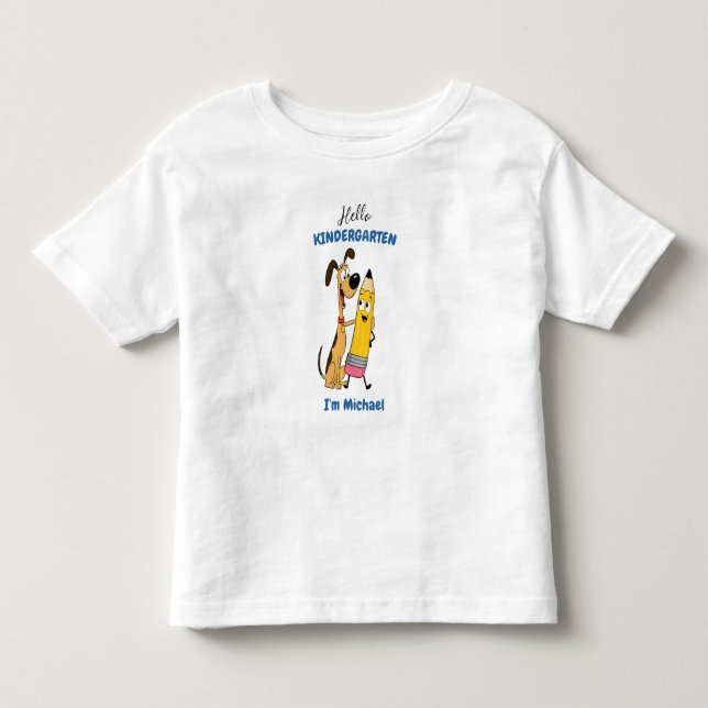 Camiseta De Bebé Hola Personalizado Kindergarten  (Anverso)