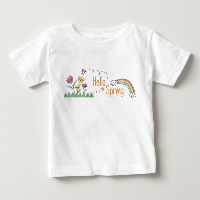 Camiseta De Bebé Hola Primavera (Anverso)